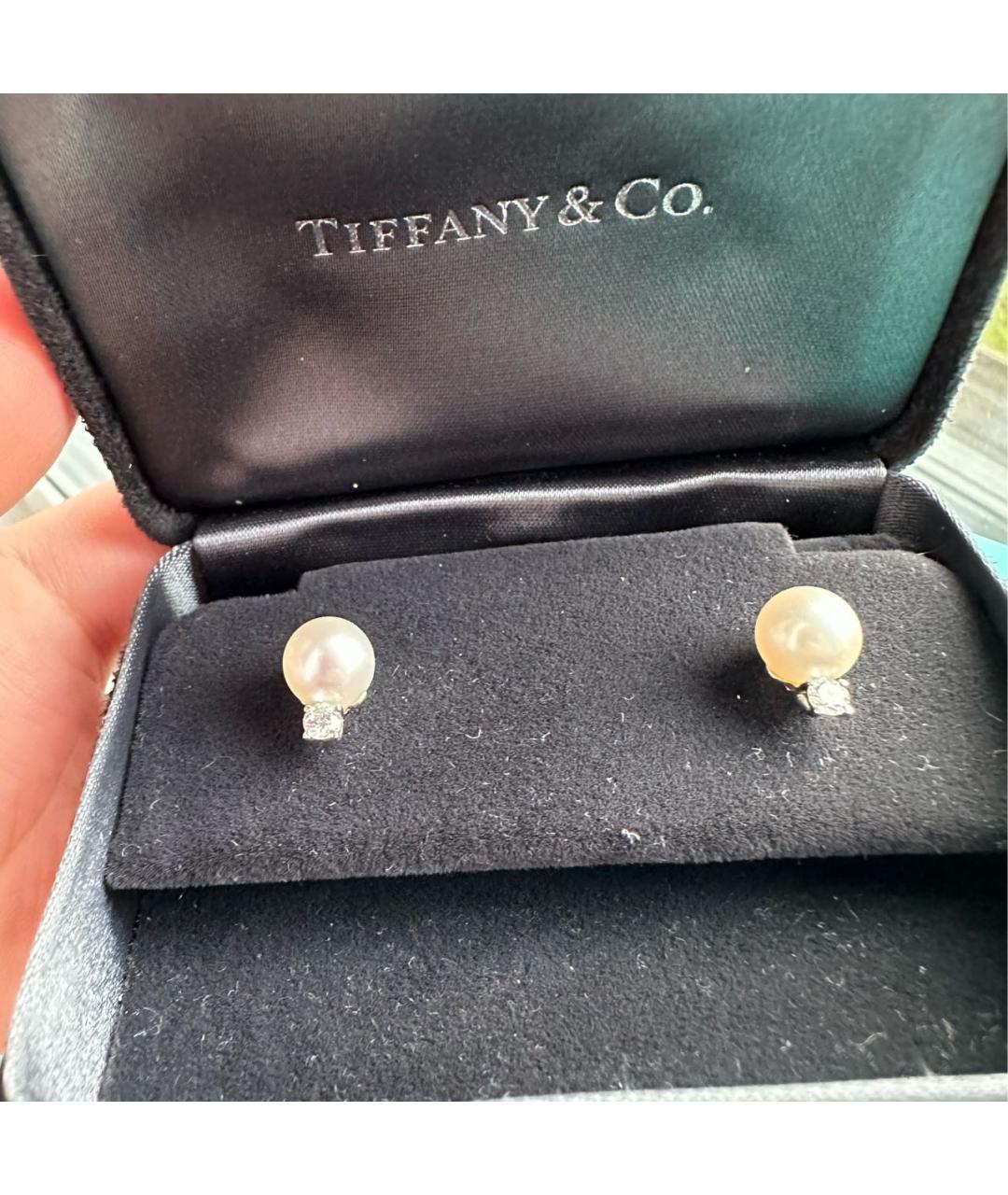 TIFFANY&CO Белые жемчужные серьги, фото 4