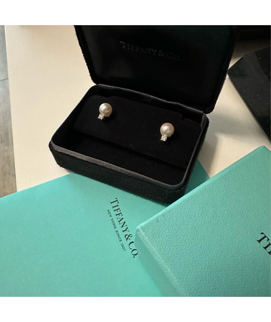 TIFFANY&CO Белые жемчужные серьги, фото 3