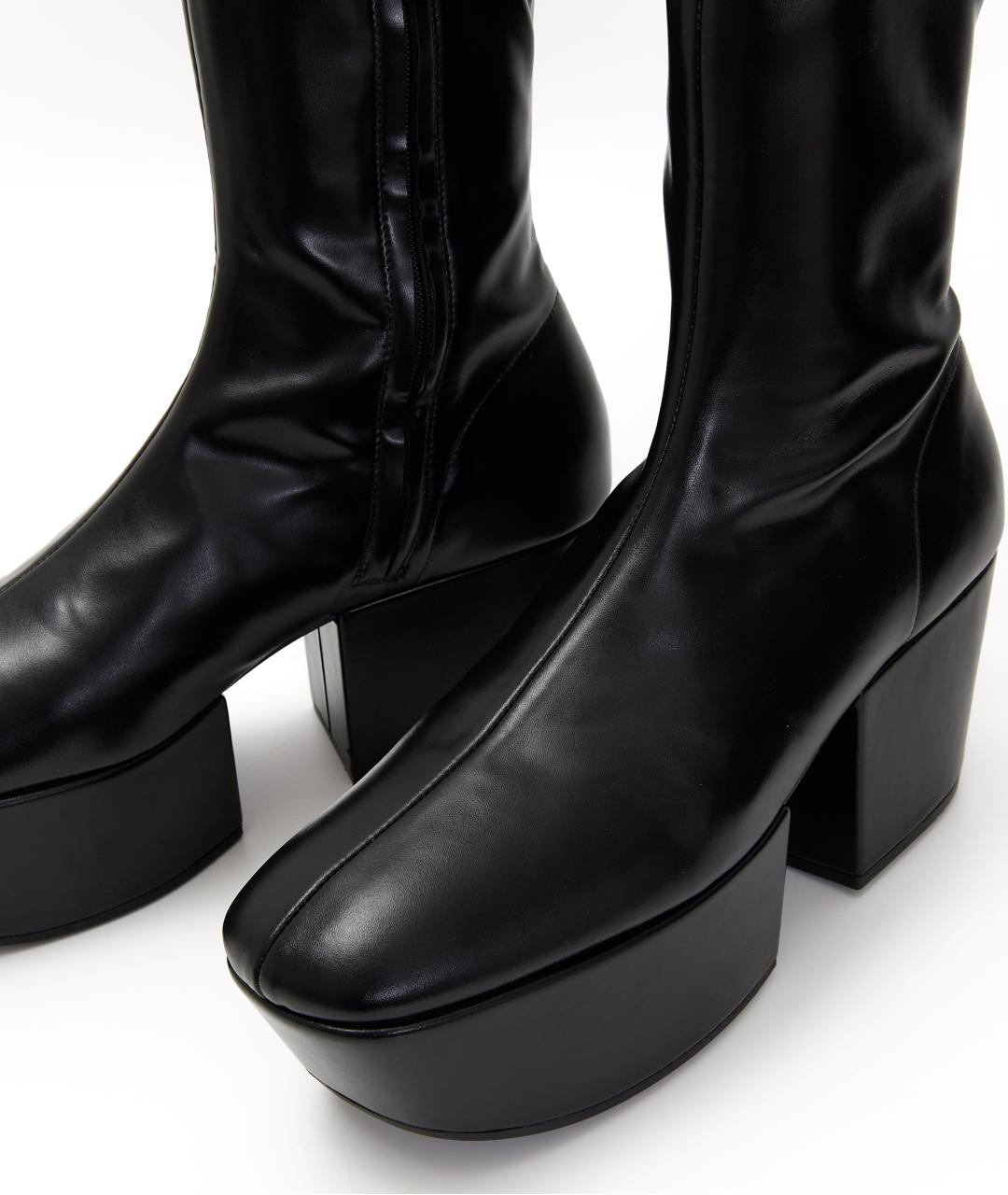 PRADA Черные кожаные ботфорты, фото 8