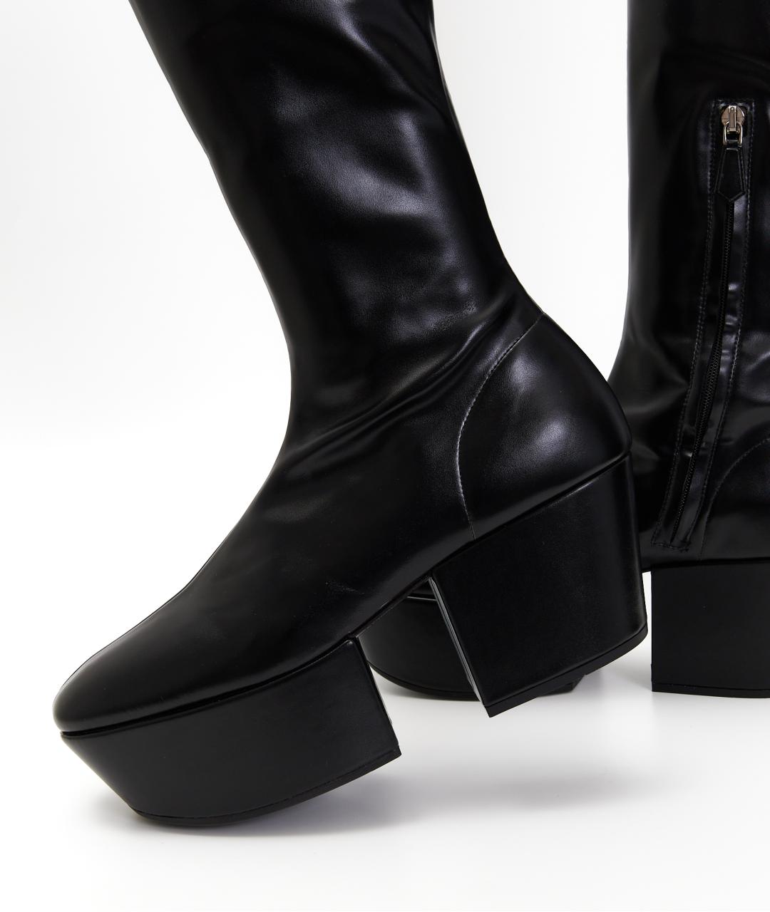 PRADA Черные кожаные ботфорты, фото 4