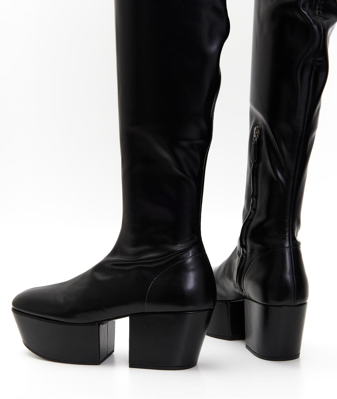 PRADA Черные кожаные ботфорты, фото 5