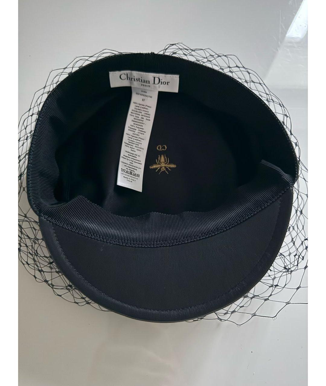 CHRISTIAN DIOR Черная кожаная кепка, фото 6