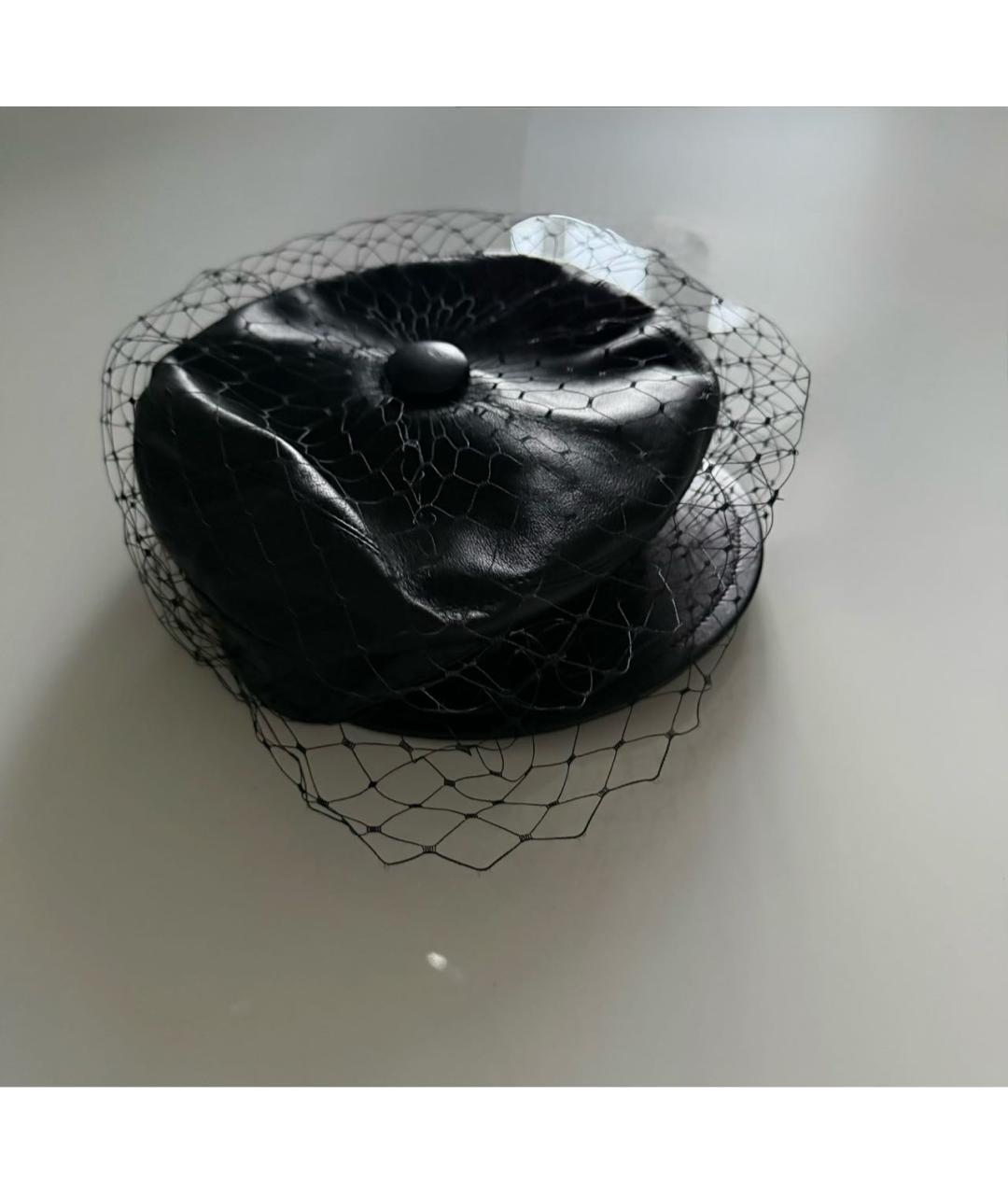 CHRISTIAN DIOR Черная кожаная кепка, фото 2