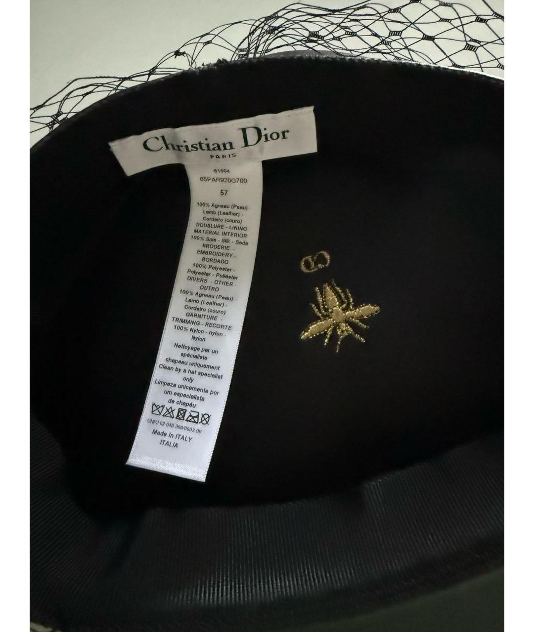 CHRISTIAN DIOR Черная кожаная кепка, фото 4