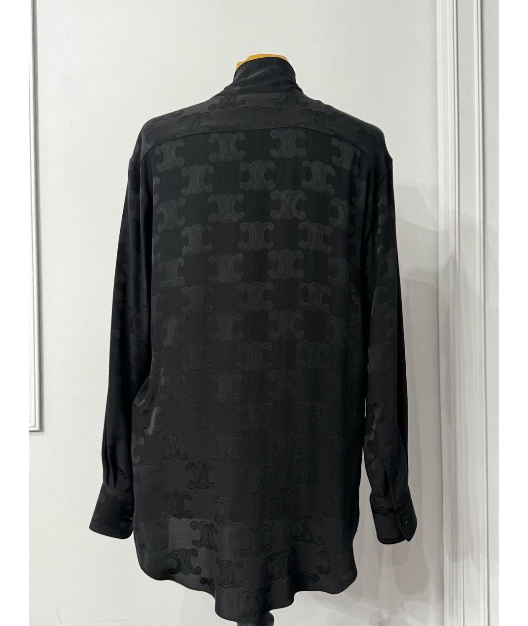 CELINE Черная шелковая блузы, фото 4