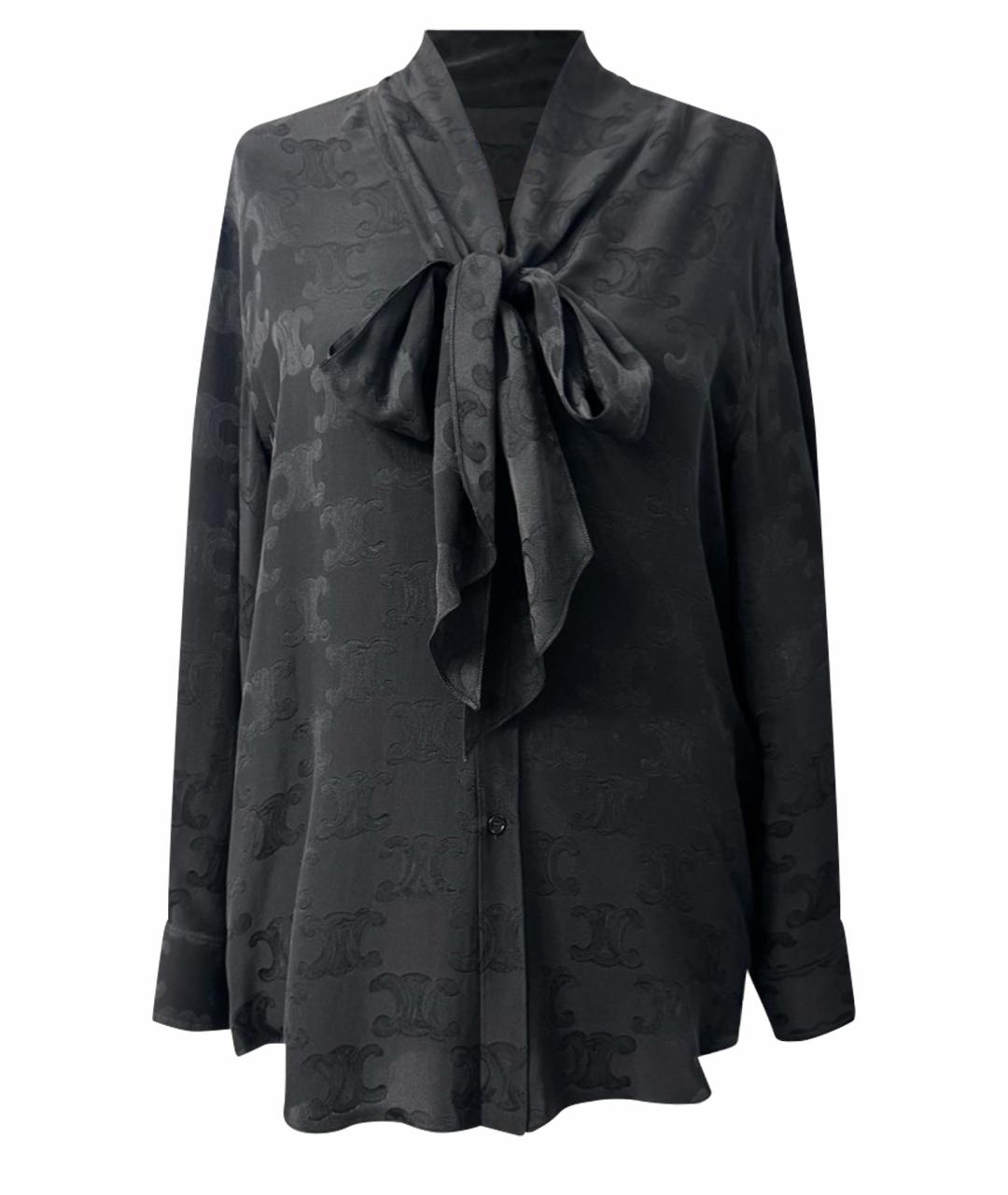 CELINE Черная шелковая блузы, фото 1