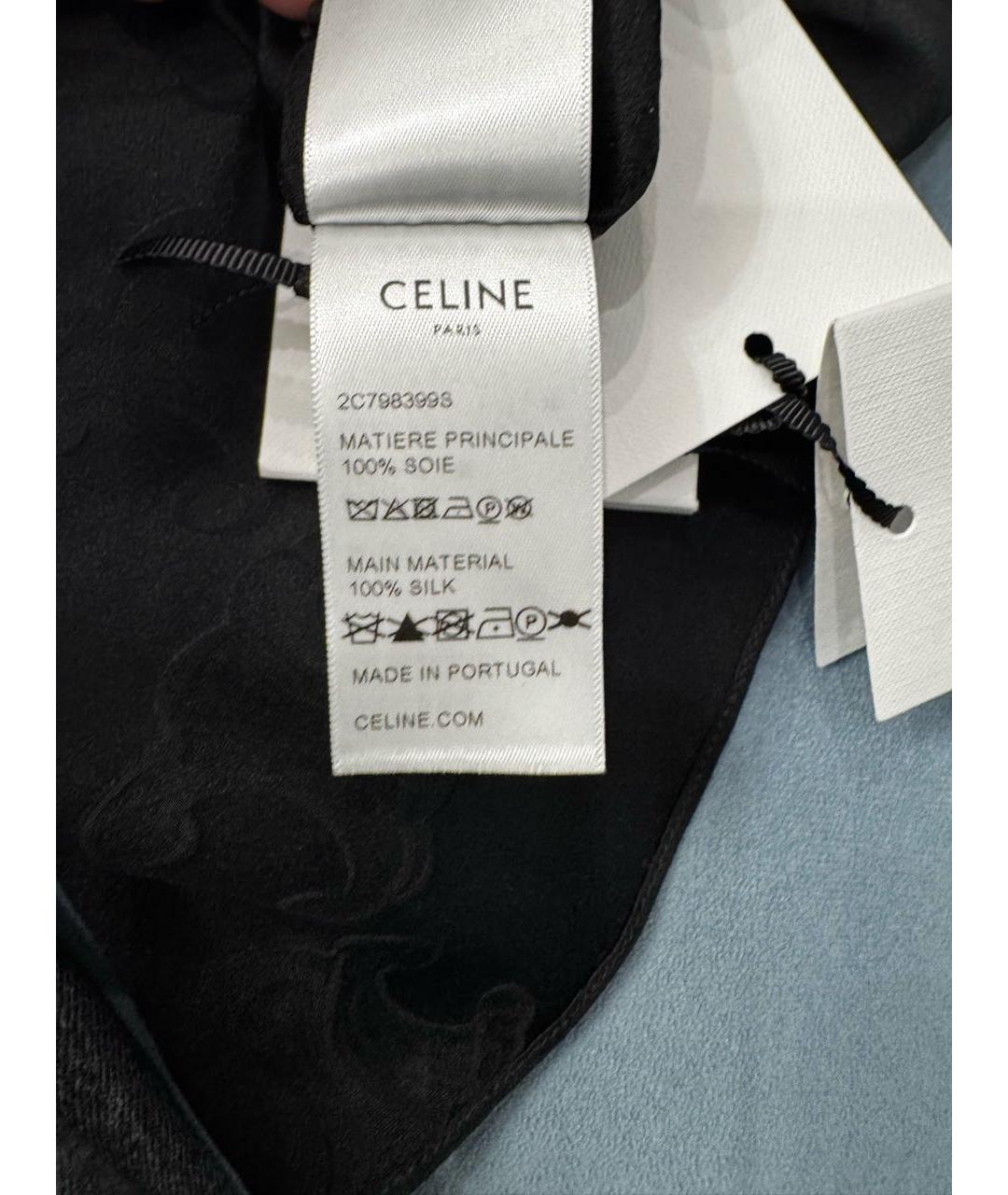 CELINE Черная шелковая блузы, фото 8