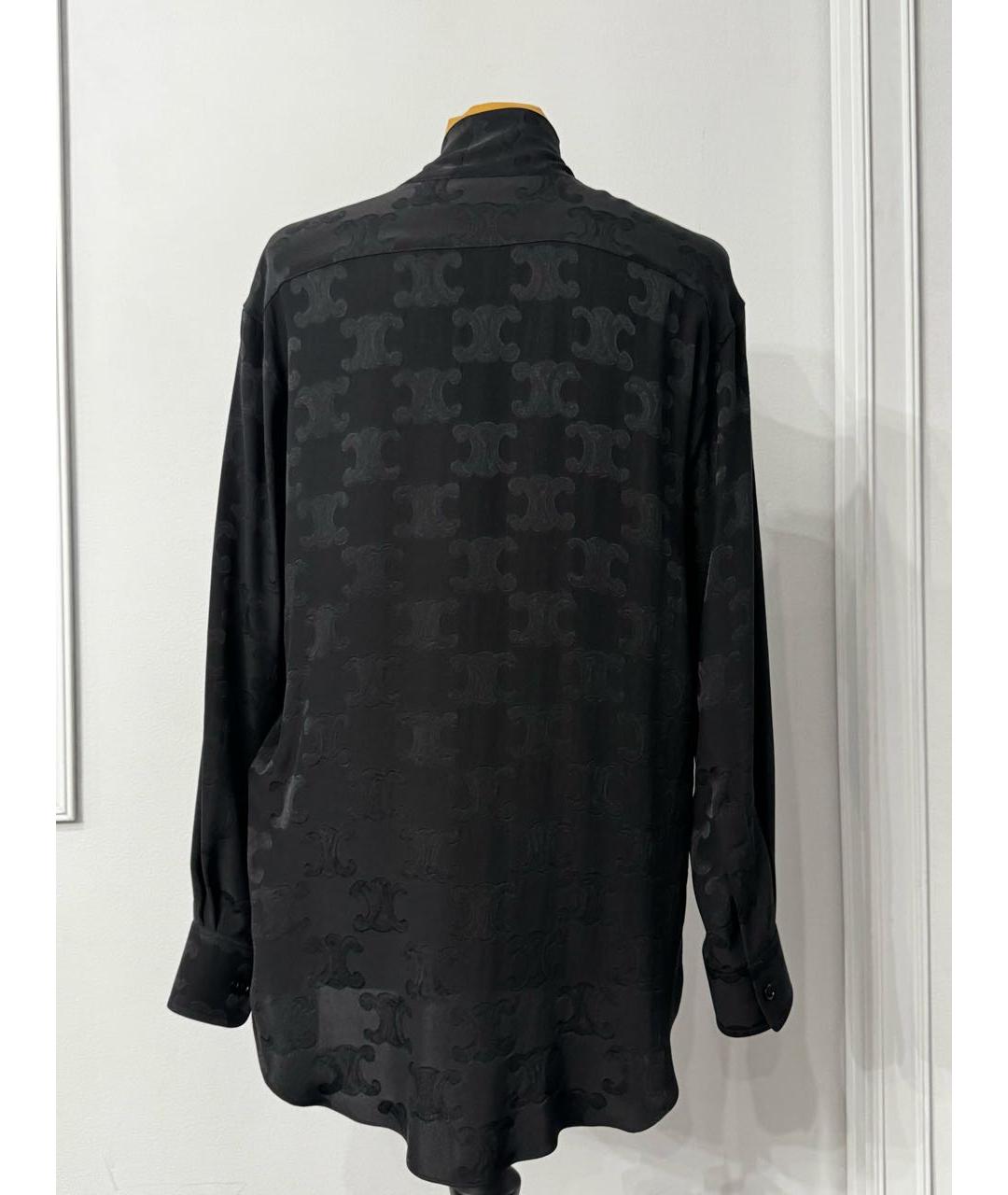 CELINE Черная шелковая блузы, фото 5