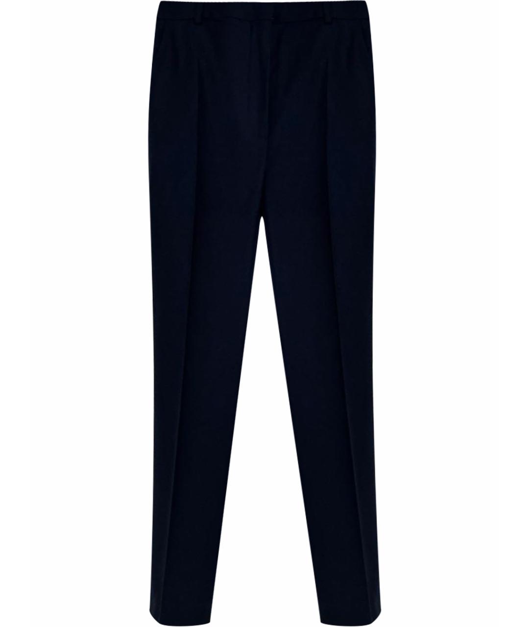 'S MAX MARA Темно-синие шерстяные прямые брюки, фото 1