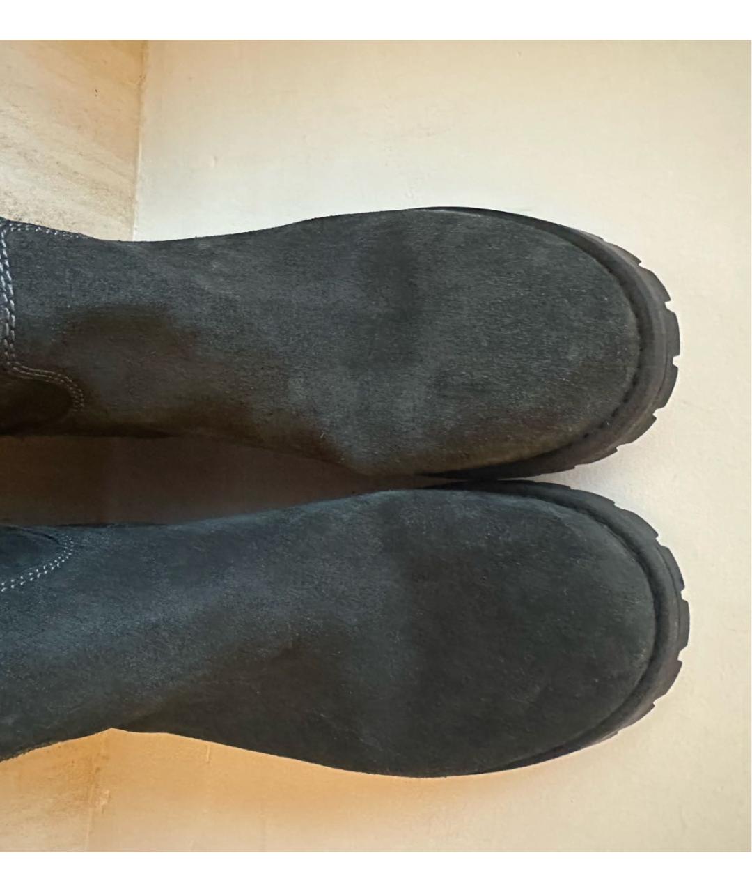 DOLCE&GABBANA Антрацитовые замшевые сапоги, фото 3