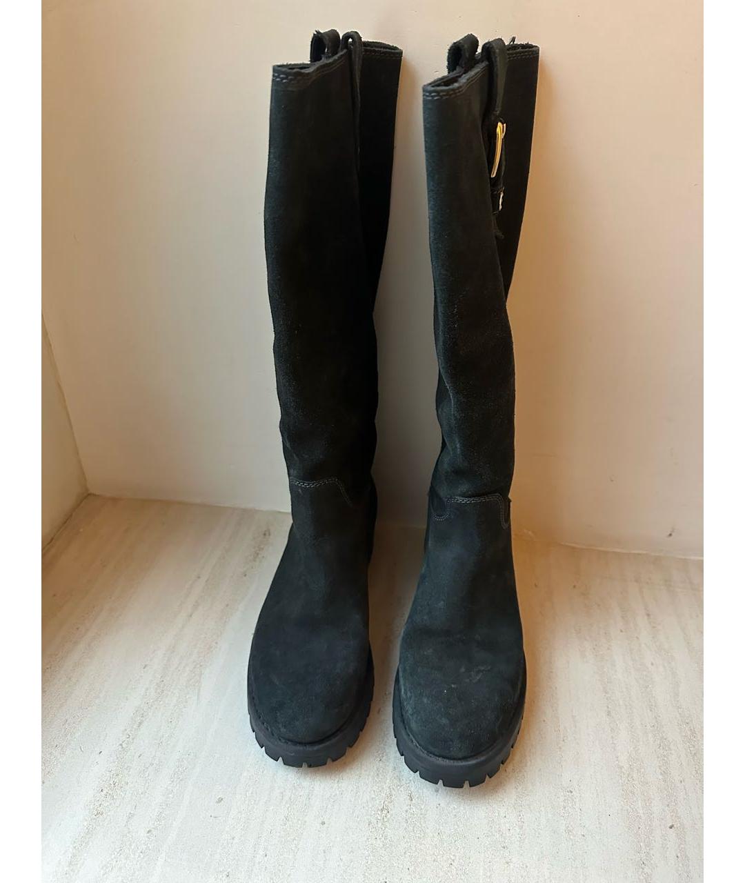 DOLCE&GABBANA Антрацитовые замшевые сапоги, фото 2