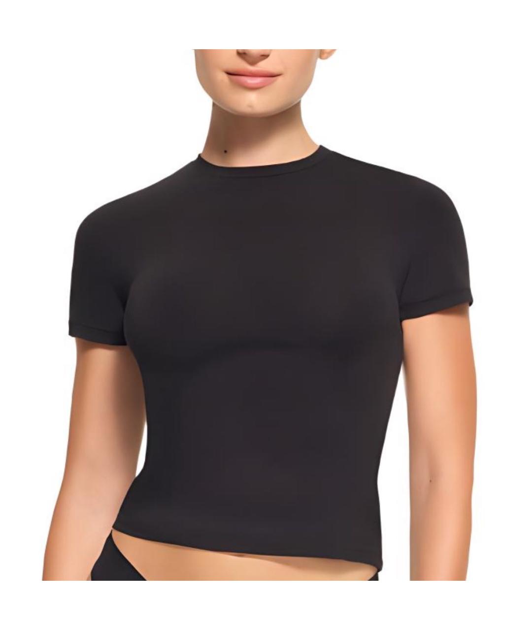 SKIMS Черная хлопковая футболка, фото 3