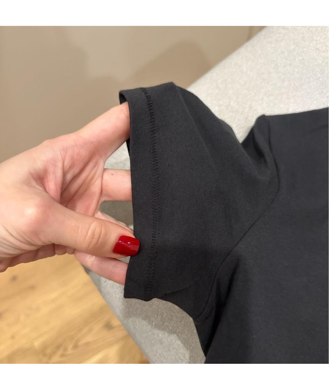 SKIMS Черная хлопковая футболка, фото 6