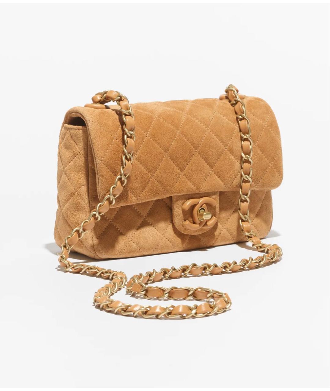 CHANEL Горчичная кожаная сумка через плечо, фото 2