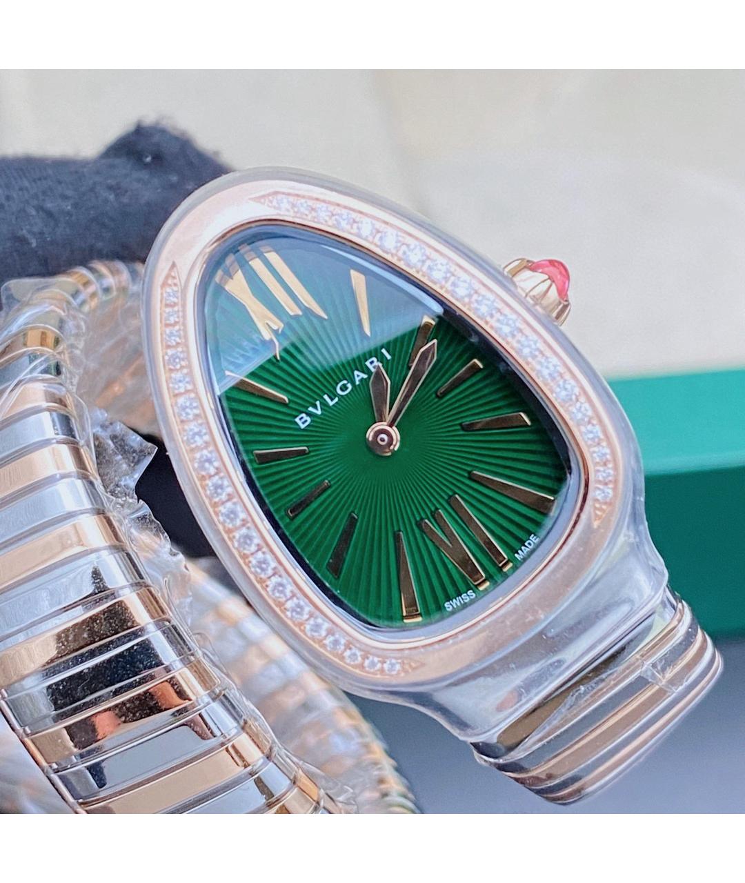 BVLGARI Зеленые металлические часы, фото 4