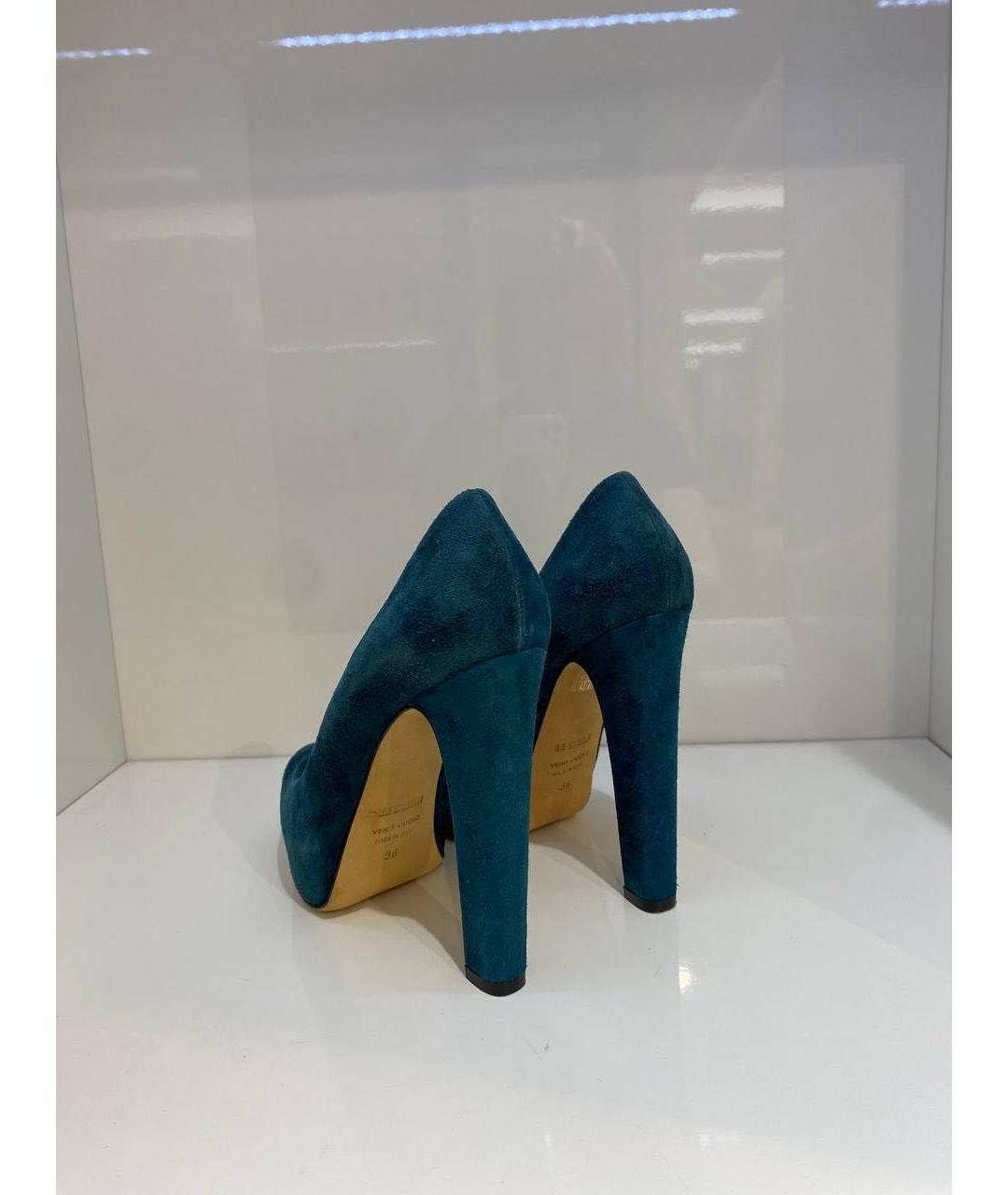 LE SILLA Бирюзовые замшевые туфли, фото 3