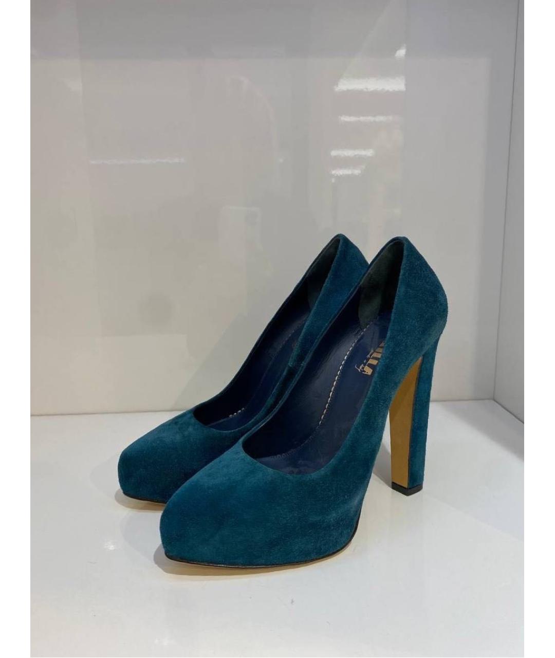 LE SILLA Бирюзовые замшевые туфли, фото 2