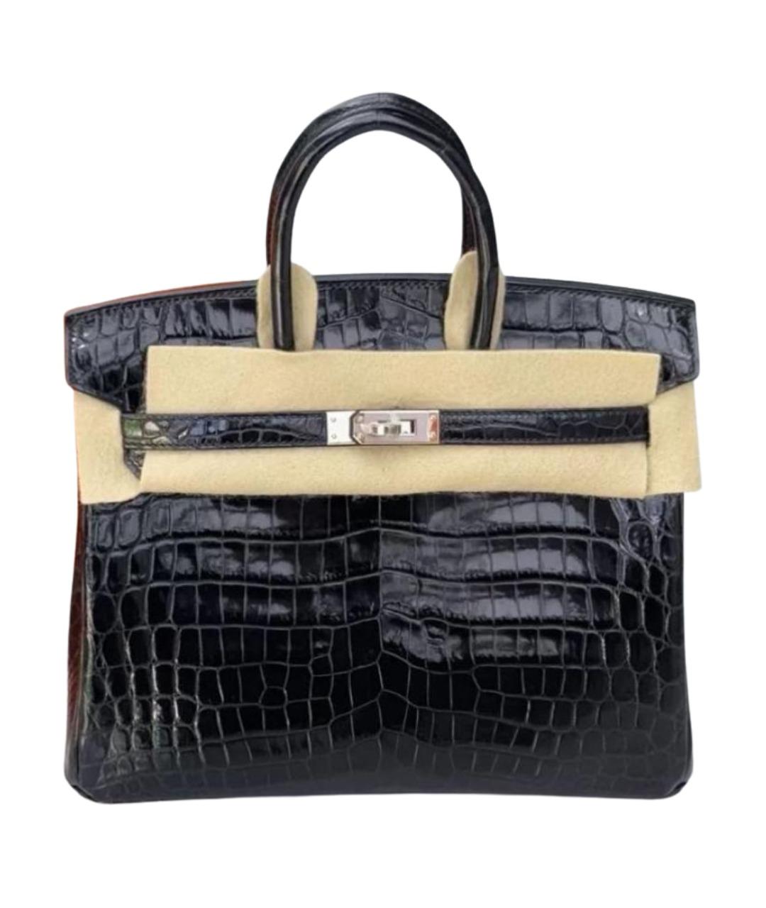 HERMES Черная кожаная сумка тоут, фото 1