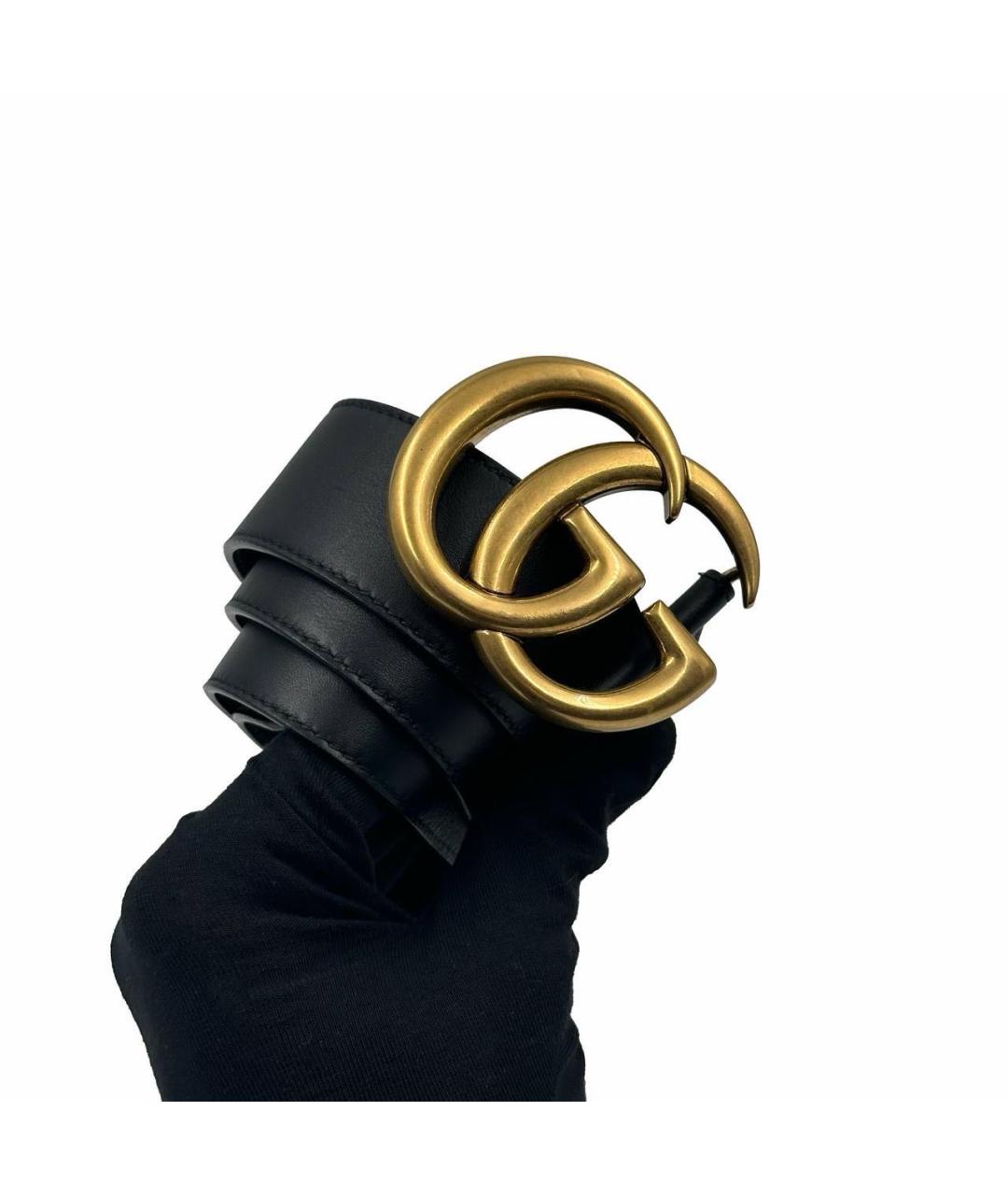 GUCCI Черный кожаный ремень, фото 2