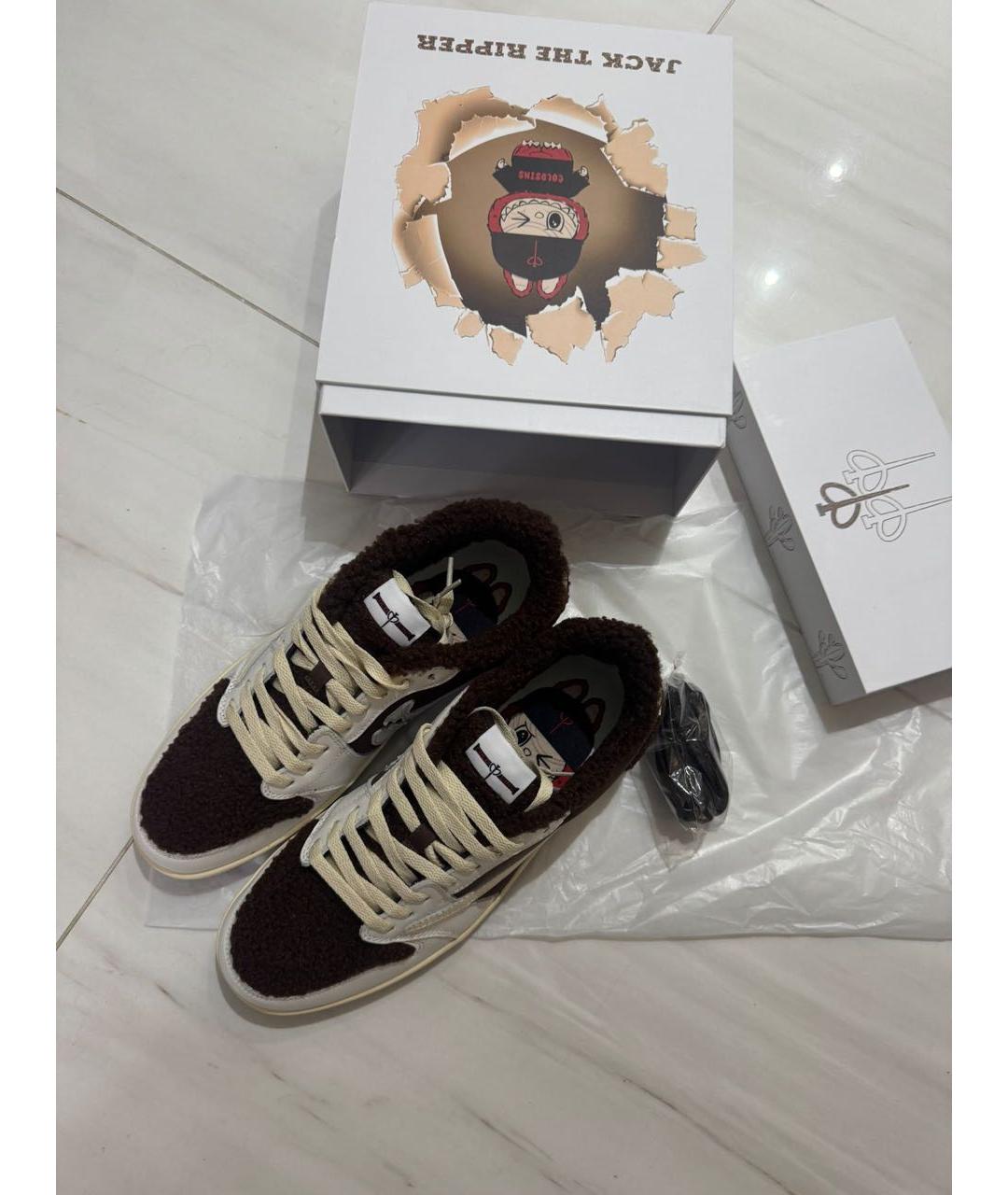 CACTUS JACK BY TRAVIS SCOTT Коричневые текстильные низкие кроссовки / кеды, фото 2