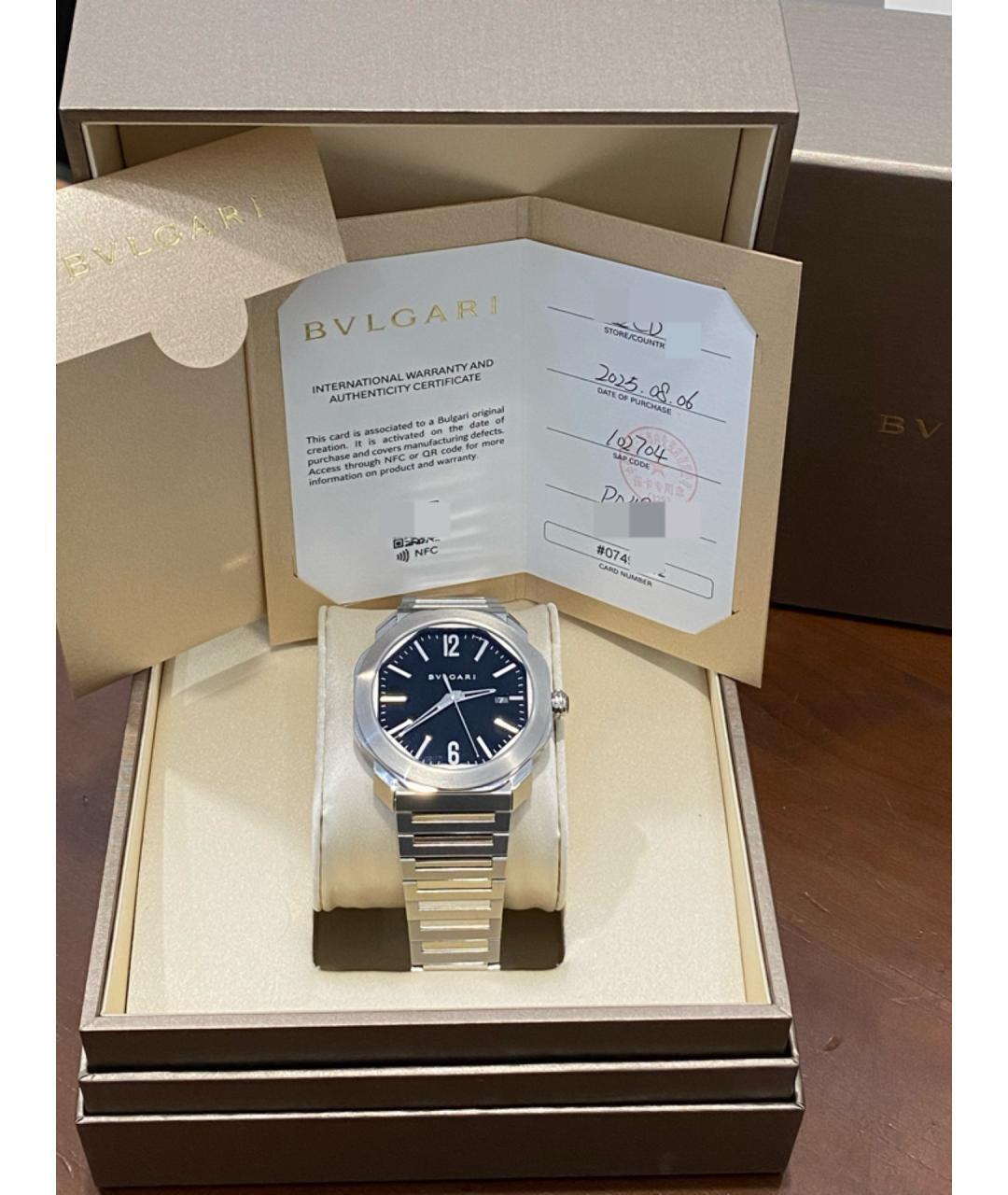 BVLGARI Черные металлические часы, фото 3