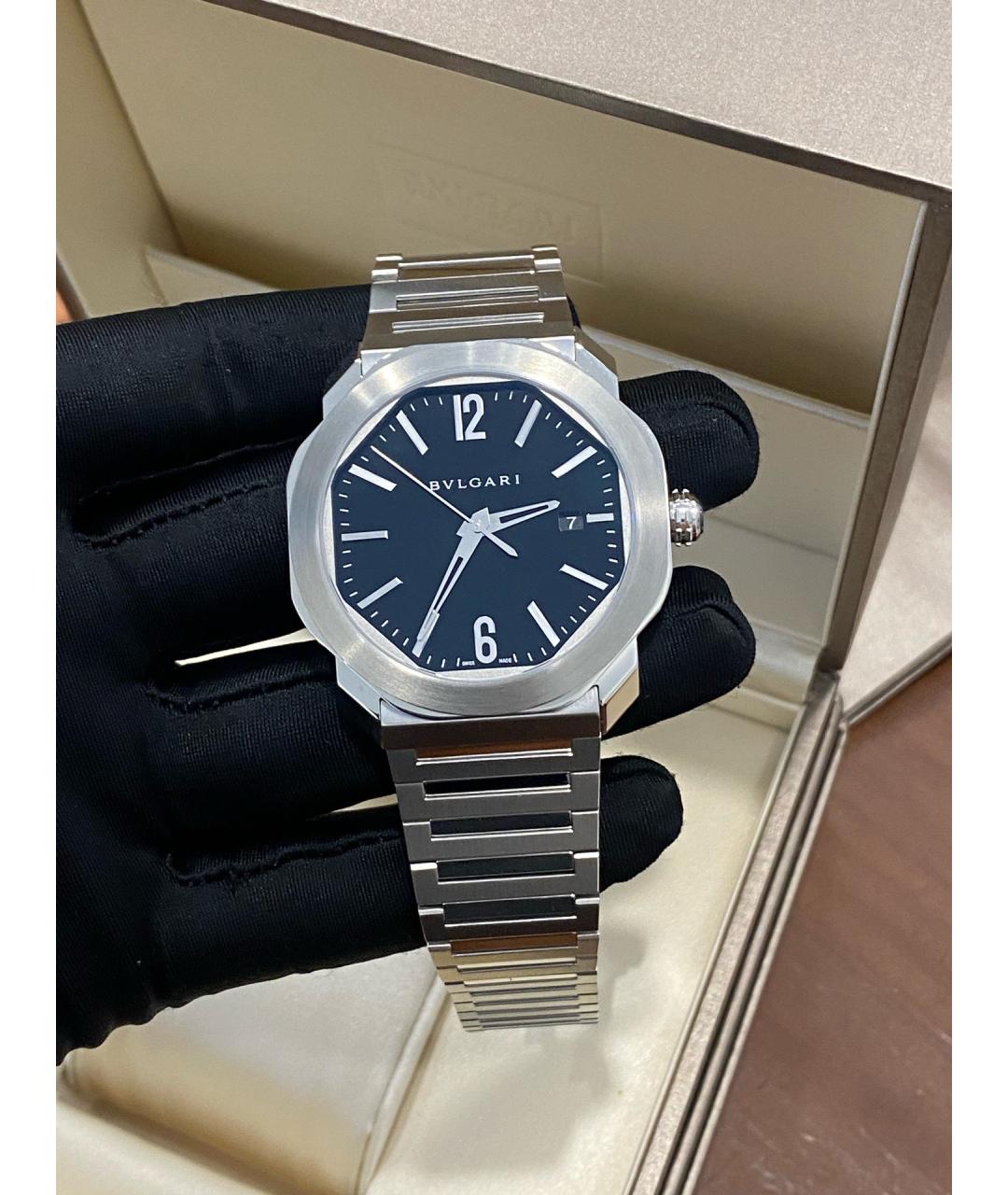 BVLGARI Черные металлические часы, фото 5