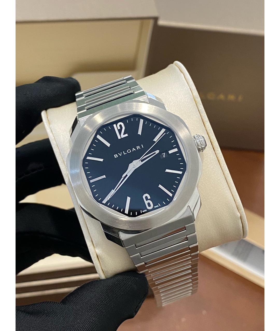 BVLGARI Черные металлические часы, фото 2