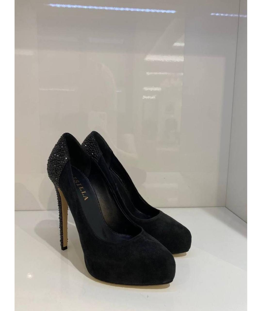 LE SILLA Черные замшевые туфли, фото 4