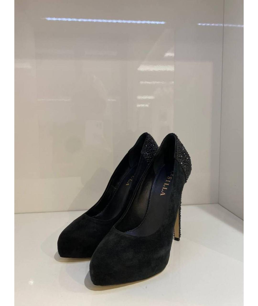 LE SILLA Черные замшевые туфли, фото 2