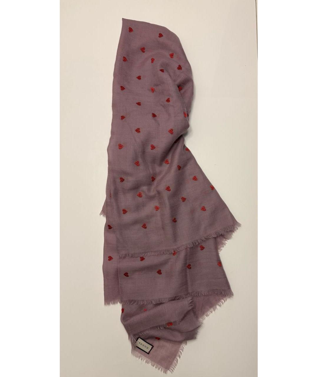 GUCCI Розовый кашемировый платок, фото 4