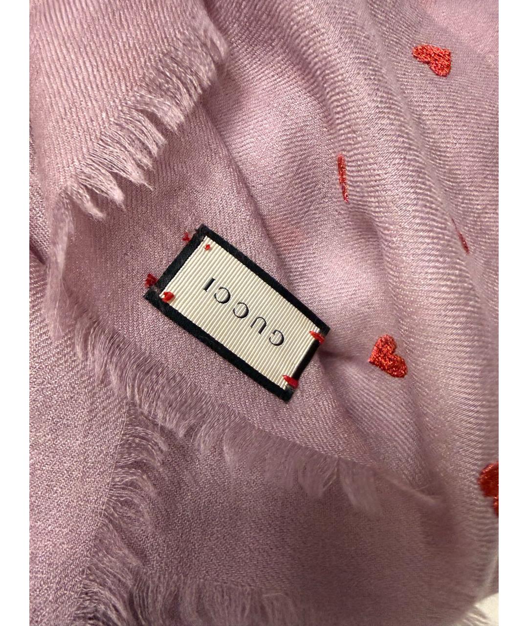 GUCCI Розовый кашемировый платок, фото 2