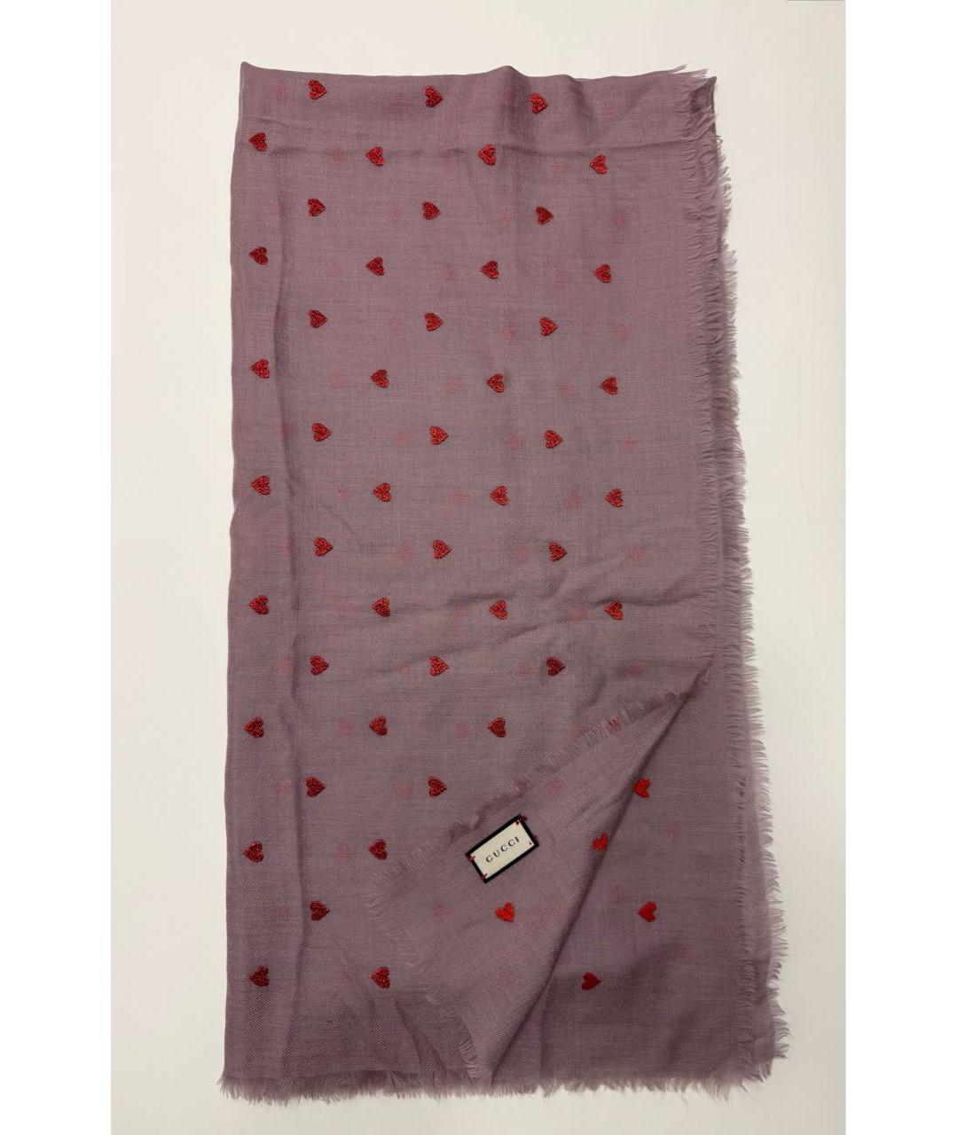 GUCCI Розовый кашемировый платок, фото 7