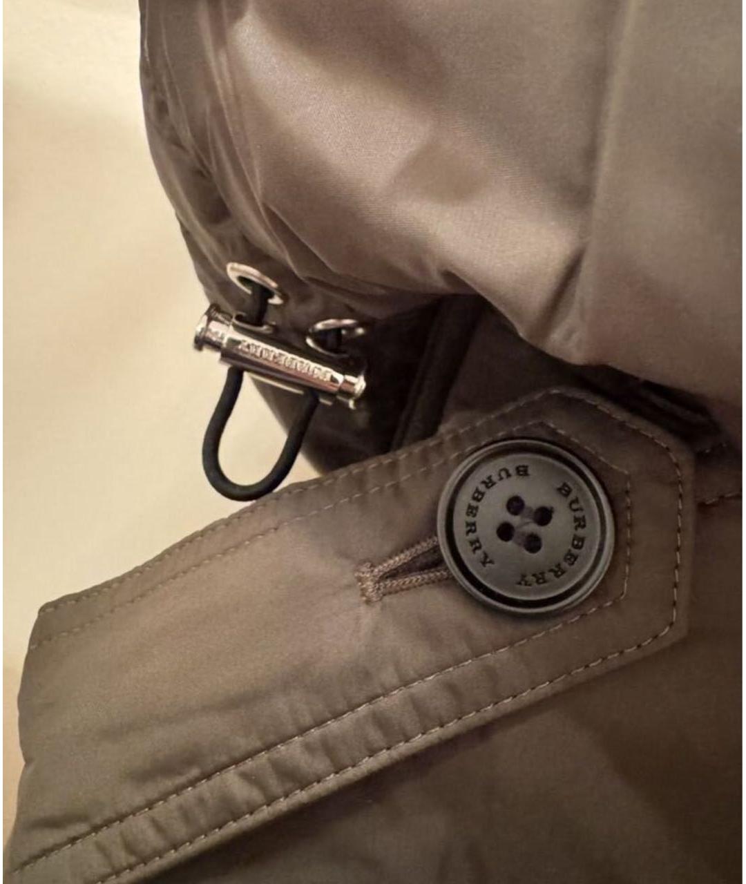 BURBERRY Хаки полиамидовый пуховик, фото 4