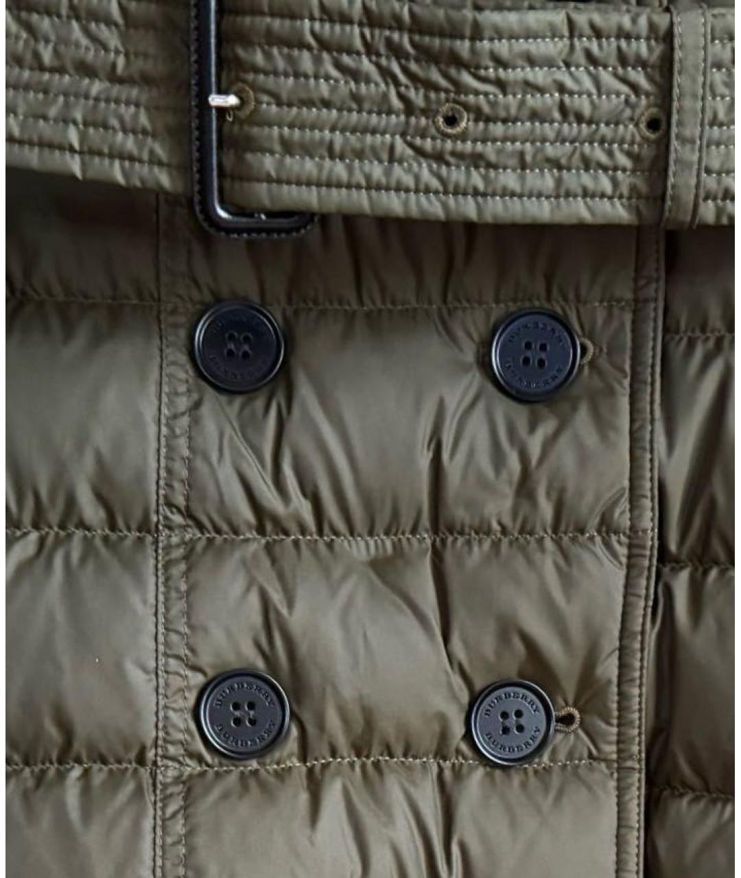 BURBERRY Хаки полиамидовый пуховик, фото 6