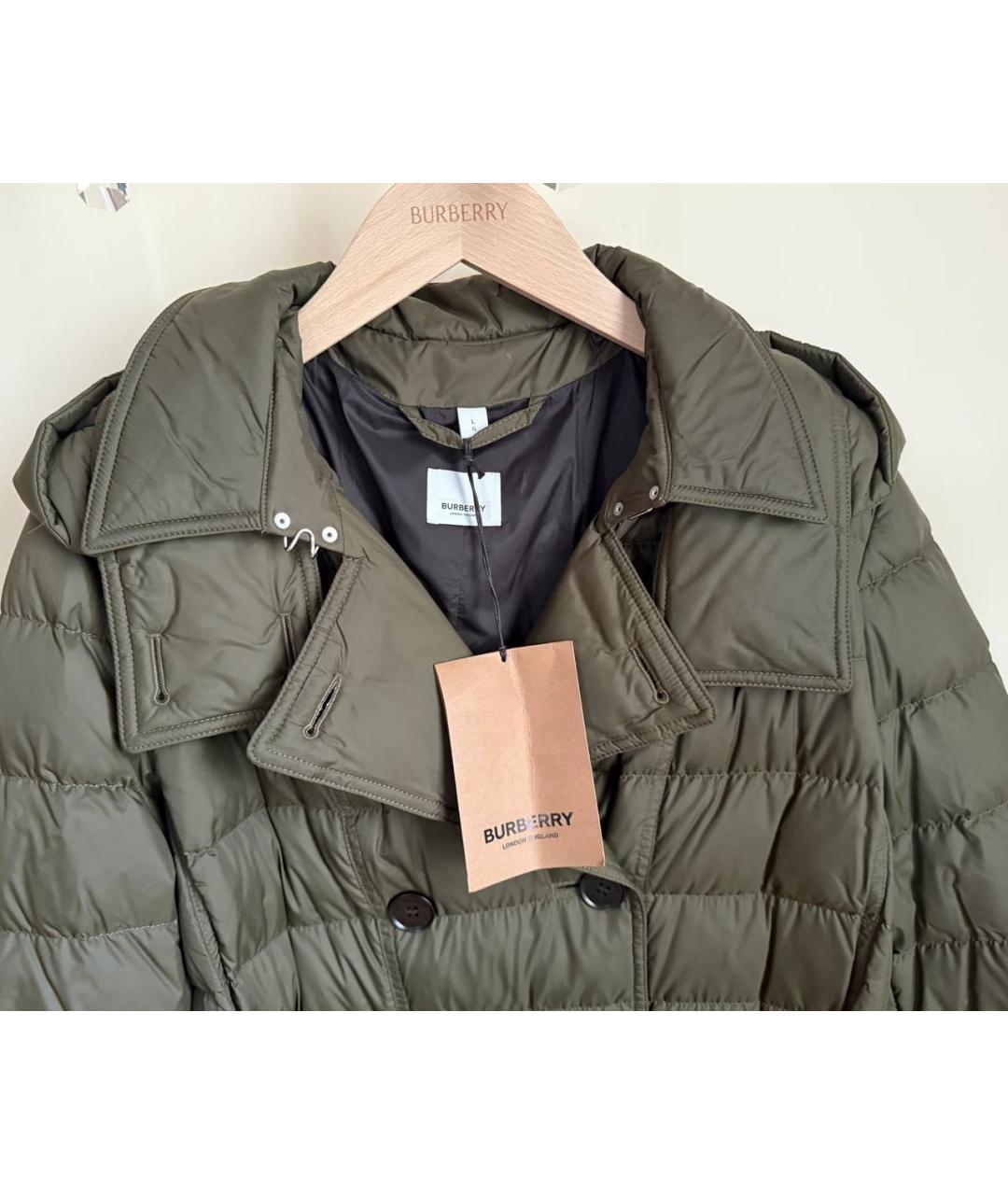 BURBERRY Хаки полиамидовый пуховик, фото 3