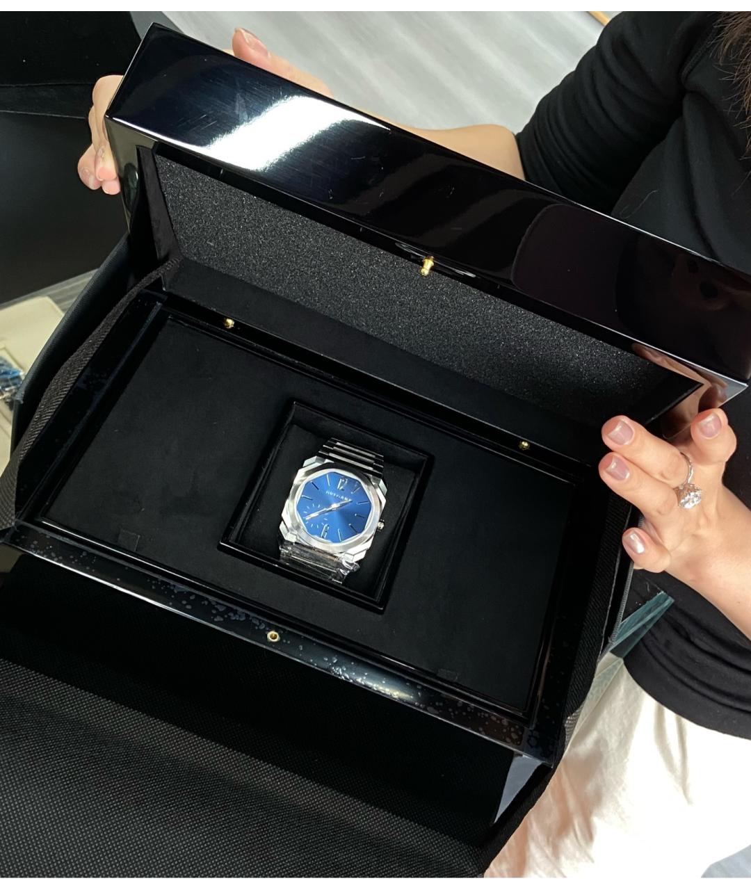 BVLGARI Голубые металлические часы, фото 6