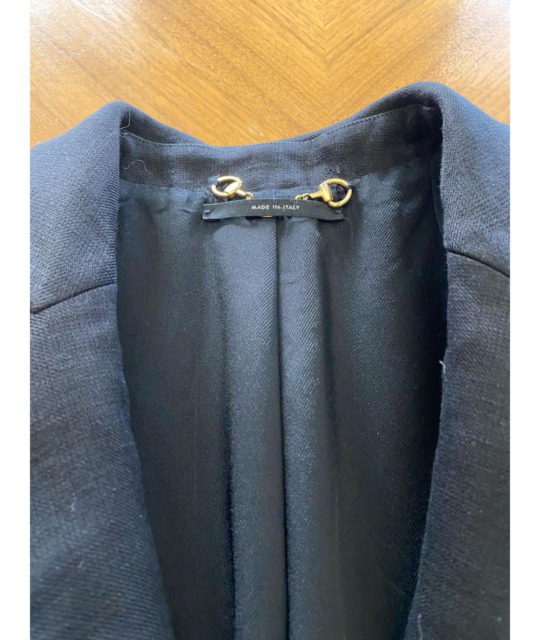 GUCCI Черный льняной жакет/пиджак, фото 6