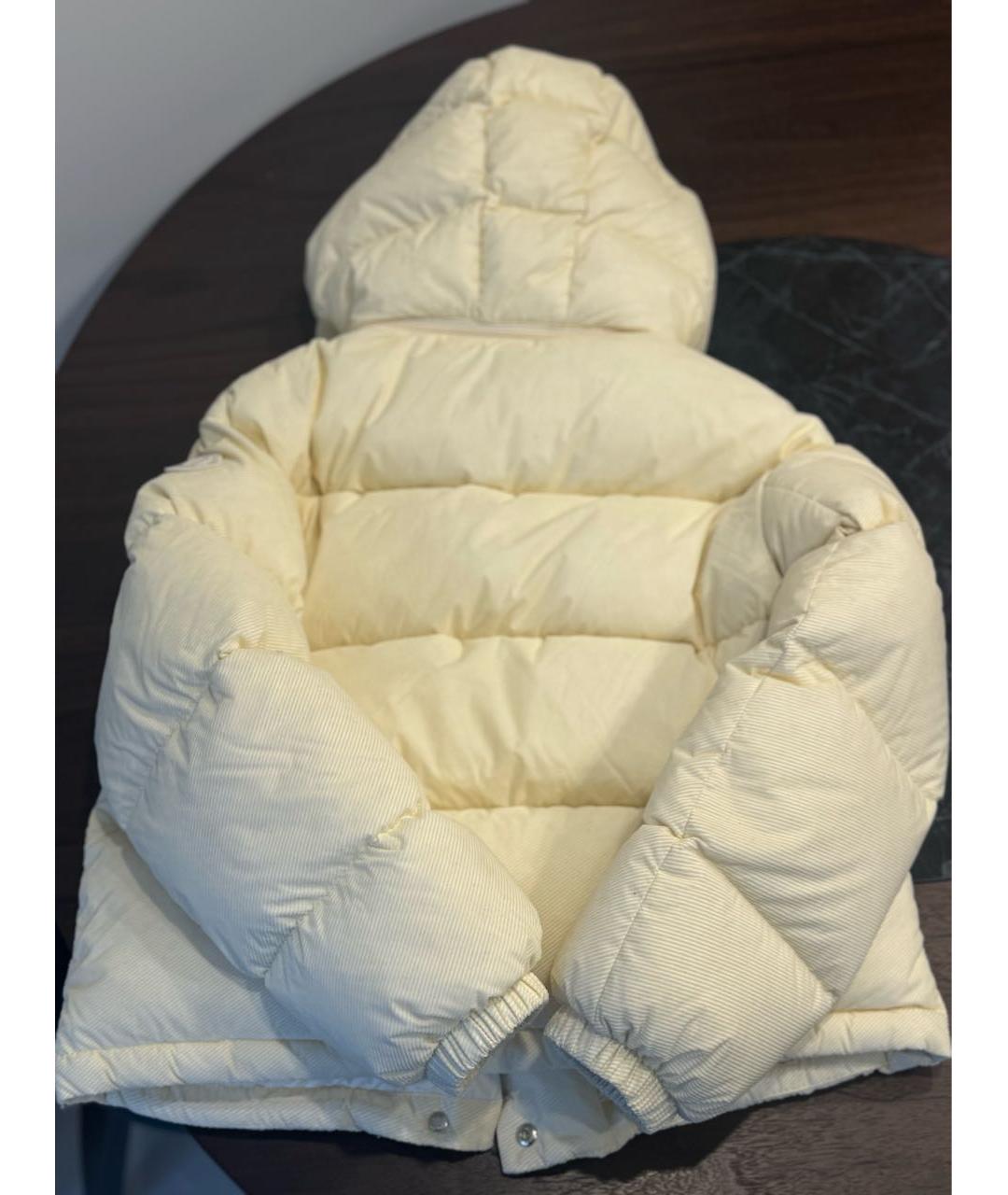 MONCLER Бежевый полиэстеровый пуховик, фото 2