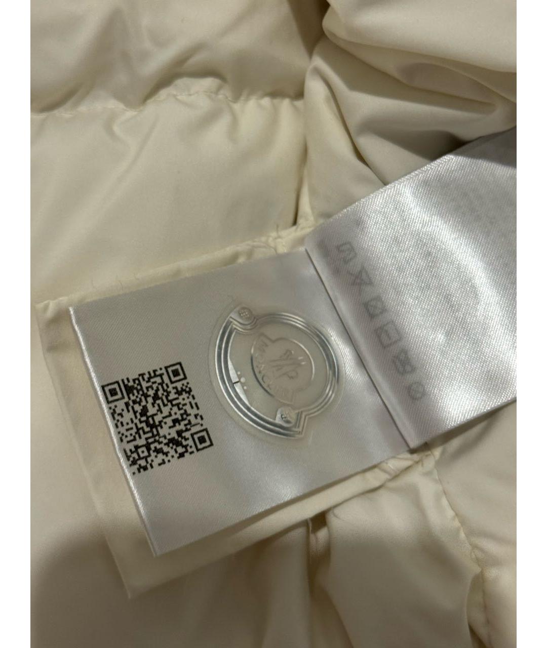 MONCLER Бежевый полиэстеровый пуховик, фото 5