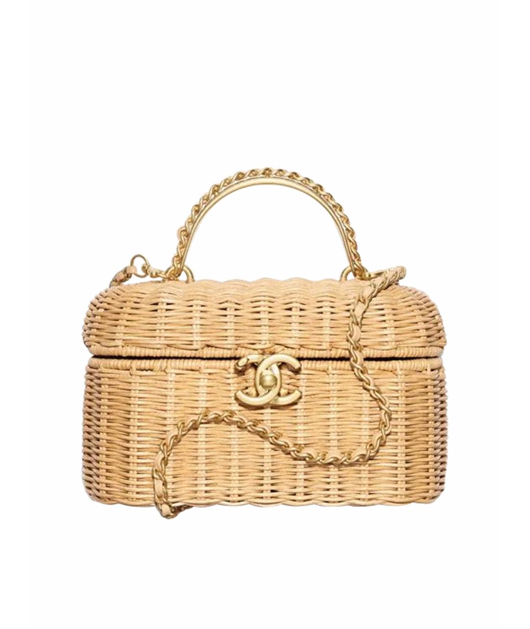 CHANEL Бежевая сумка с короткими ручками, фото 1