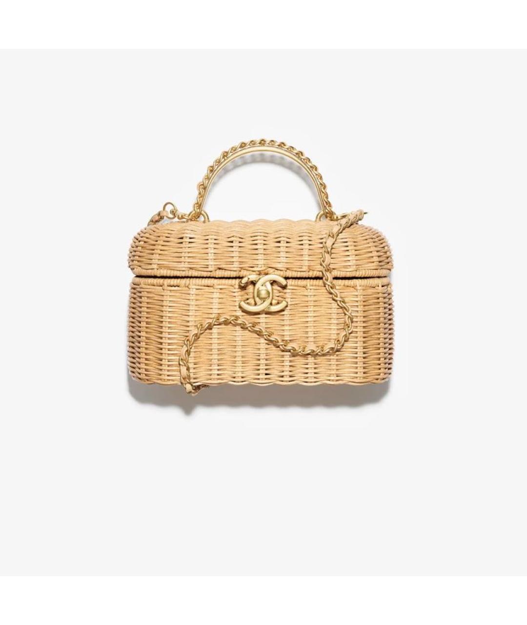 CHANEL Бежевая сумка с короткими ручками, фото 4