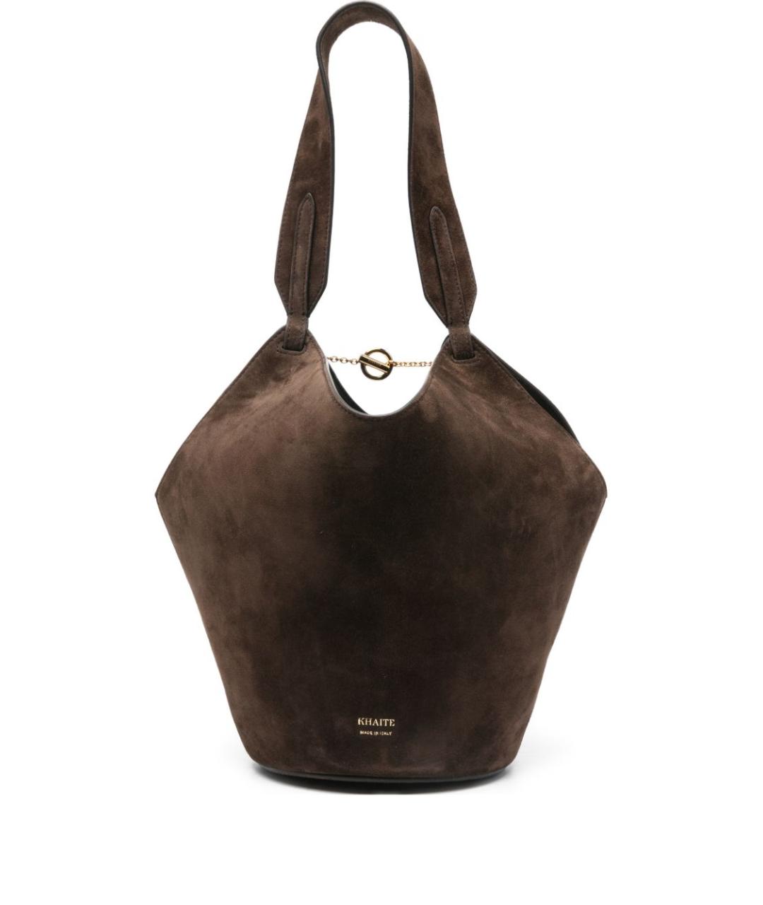 KHAITE Коричневая сумка с короткими ручками, фото 1