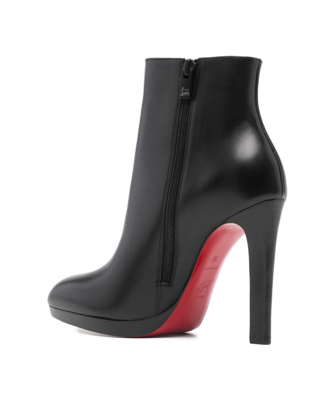 CHRISTIAN LOUBOUTIN Черные кожаные сапоги, фото 4