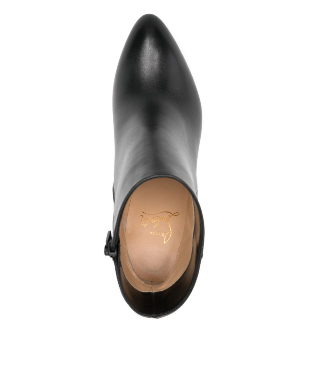 CHRISTIAN LOUBOUTIN Черные кожаные сапоги, фото 3