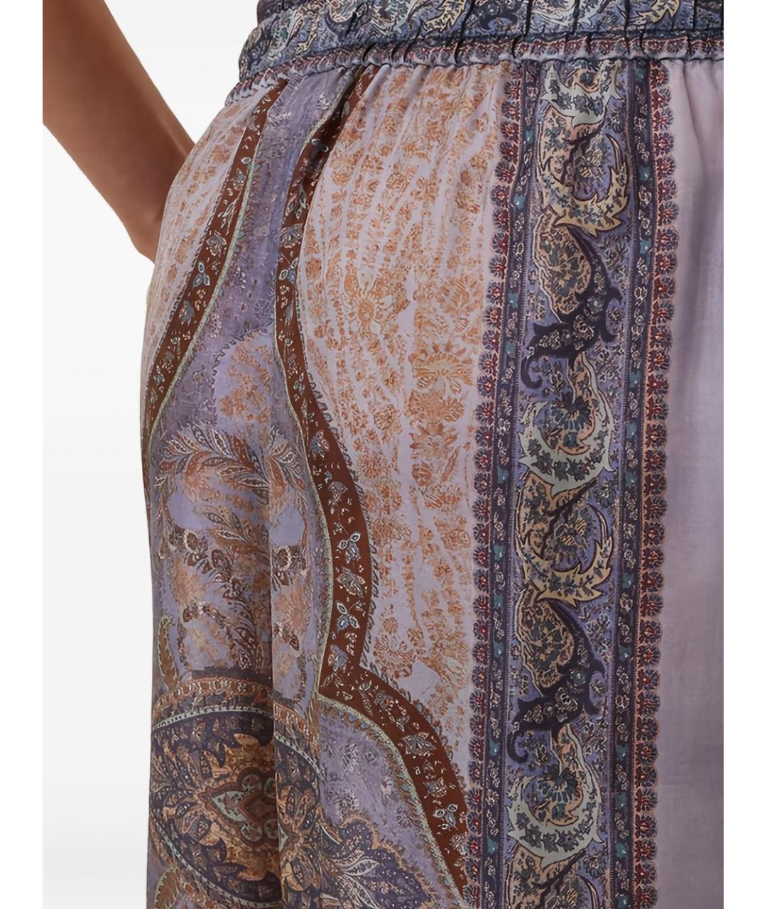 ZIMMERMANN Мульти шелковые прямые брюки, фото 4