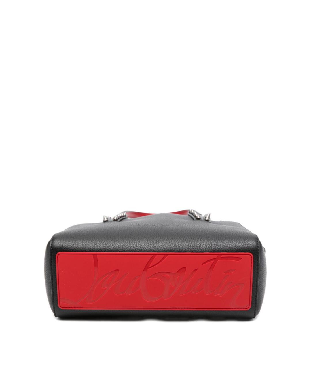 CHRISTIAN LOUBOUTIN Черная кожаная сумка тоут, фото 2