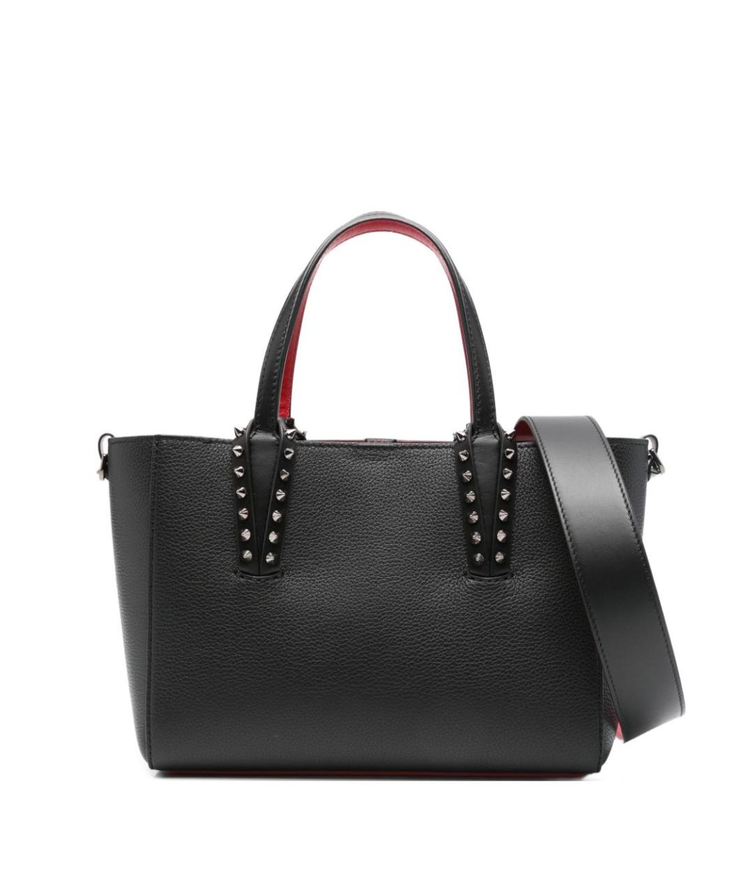 CHRISTIAN LOUBOUTIN Черная кожаная сумка тоут, фото 1