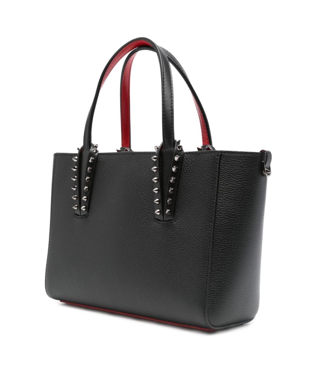 CHRISTIAN LOUBOUTIN Черная кожаная сумка тоут, фото 5