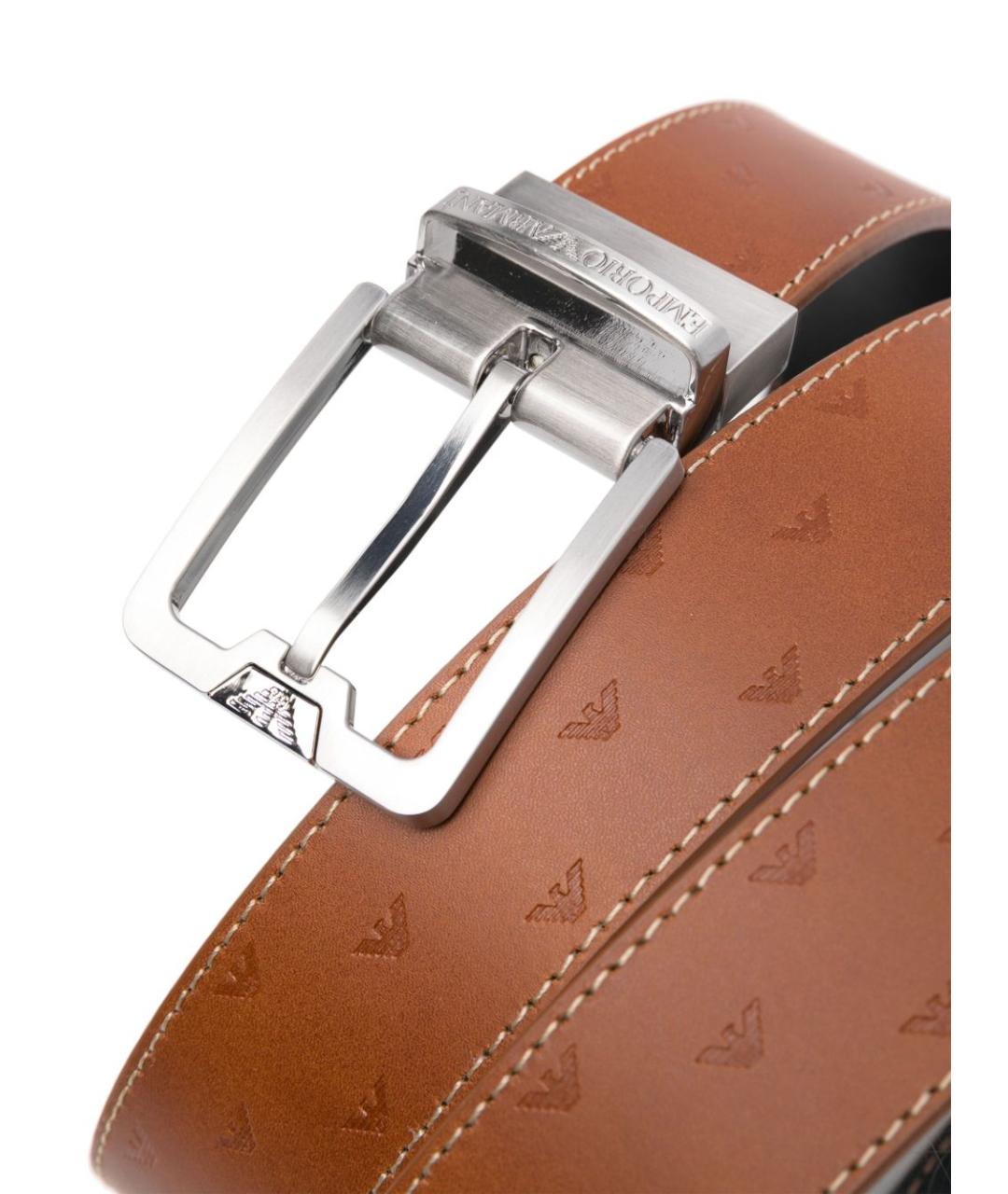 EMPORIO ARMANI Коричневый кожаный ремень, фото 2