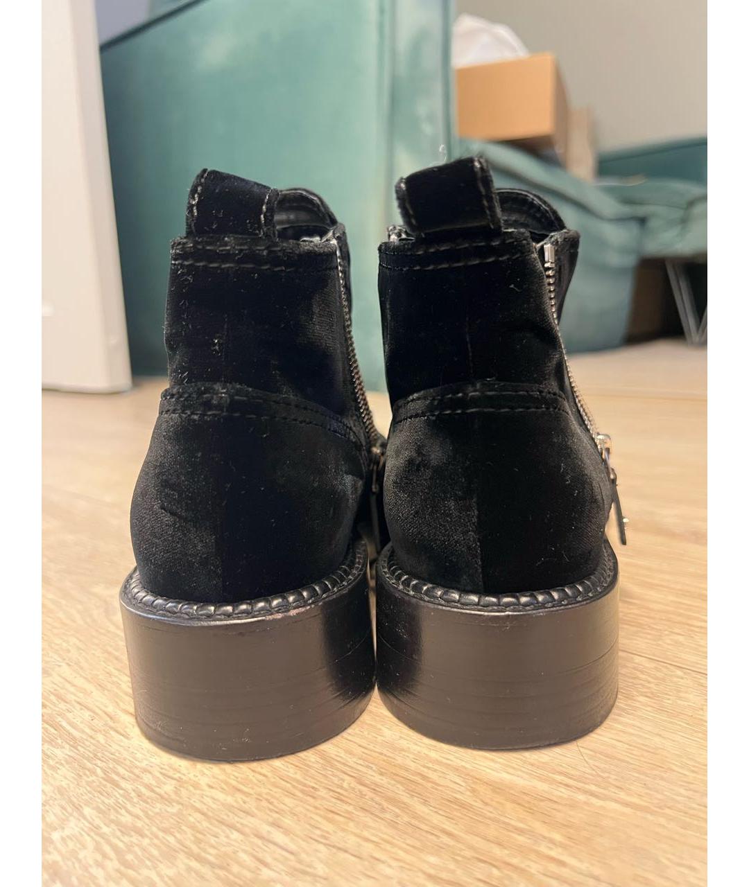 CHANEL Черные бархатные ботинки, фото 5
